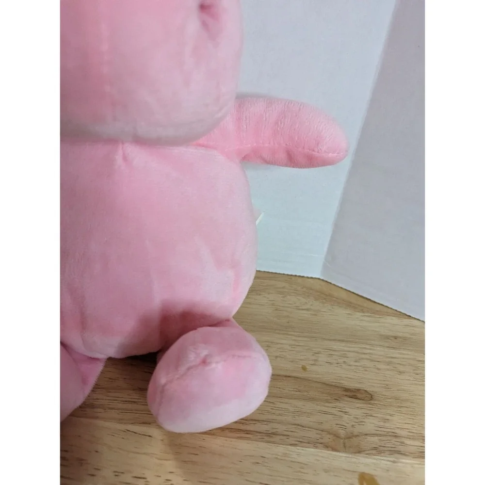 Burton + Burton soft pink hippo hippopotamus rose ribbon stuffed toy animal 12 i